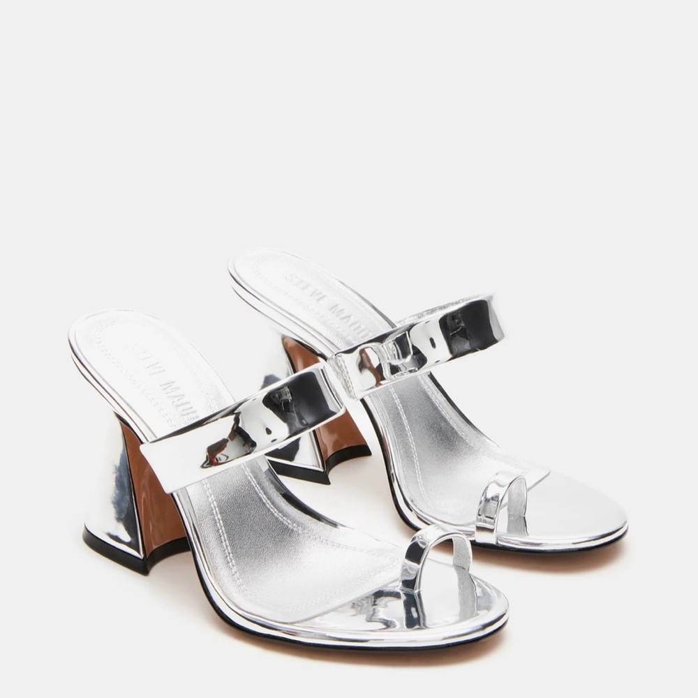 Steve Madden RENIE Metallic Silver Heels